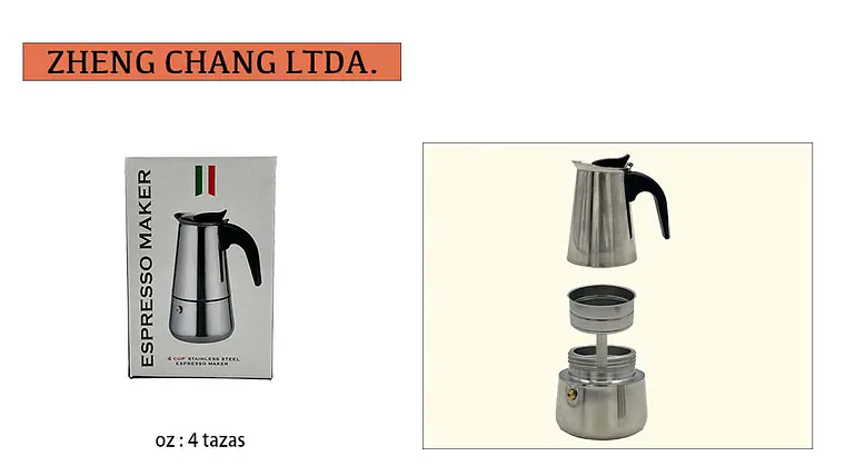Cafetera De Acero Inoxidable De 4 Tazas (x6) 1