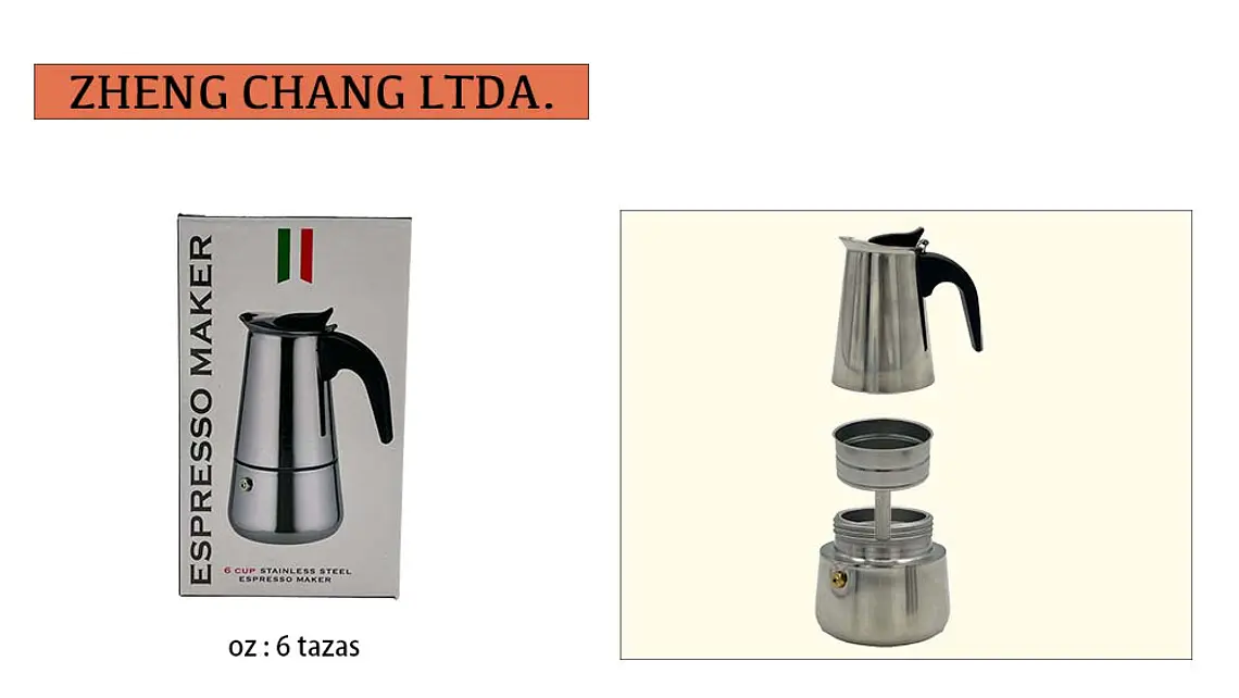 Cafetera De Acero Inoxidable De 6 Tazas (x6) 1