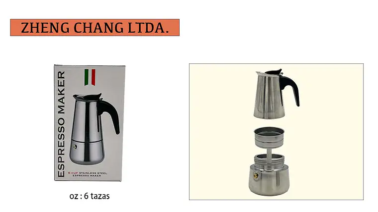 Cafetera De Acero Inoxidable De 6 Tazas (x6) 1