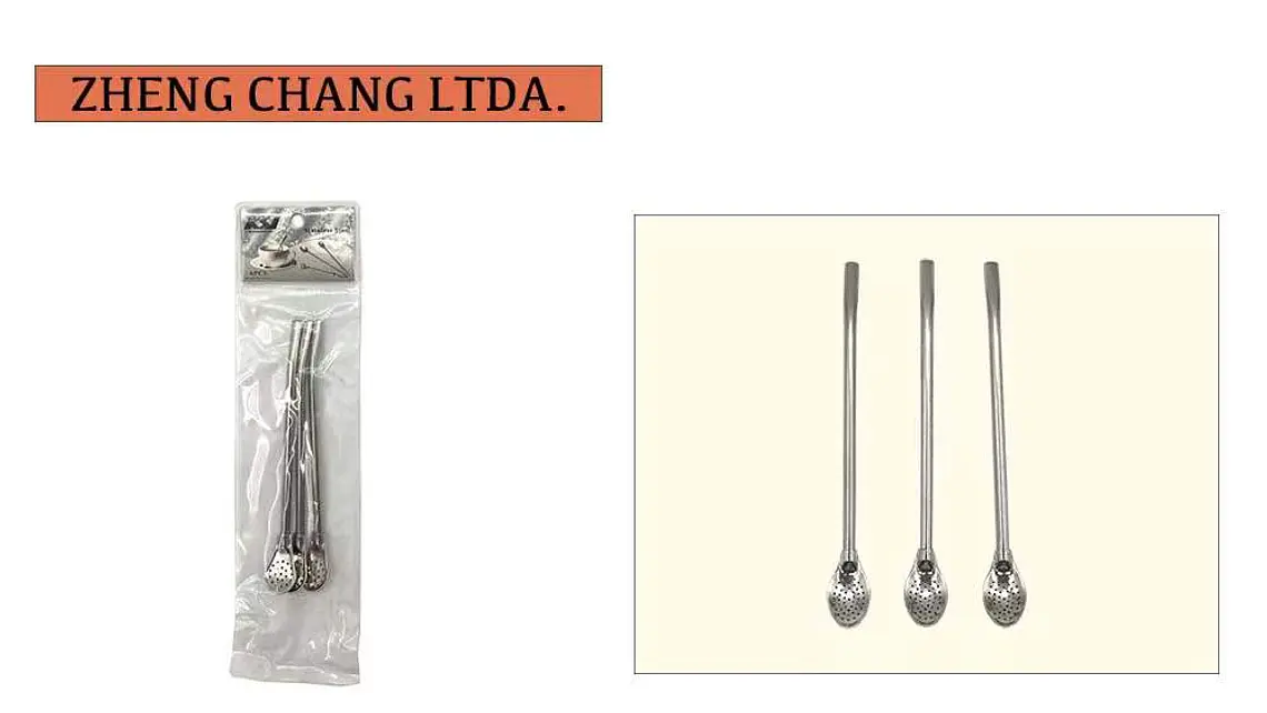 Bombilla para mate-Pajita pequeña Acero Inox.  3Pcs (x20) 1
