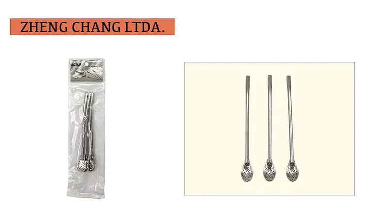 Bombilla para mate-Pajita pequeña Acero Inox.  3Pcs (x20) 1
