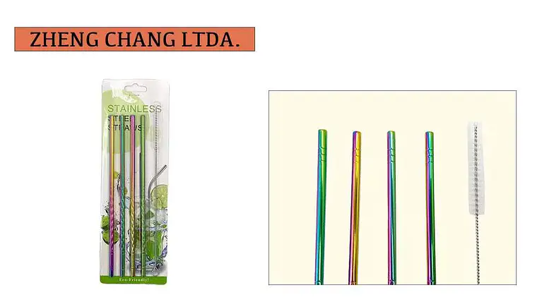 Set 4 Bombillas Acero inx. colores (x24) 1