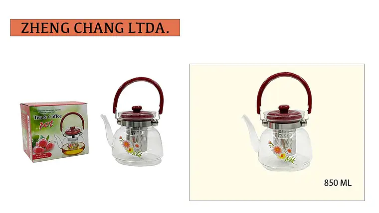 Tetera vidrio 850ml (x12) 1