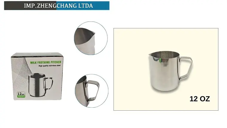 Jarra lechero acero inox. Espumador 350ml-12 Oz (x5) 1