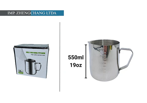 Jarra lechero acero inox. Espumador 550ml-19 Oz (x5)