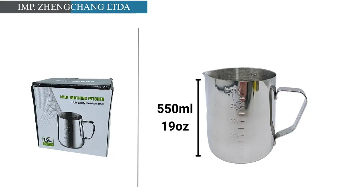 Jarra lechero acero inox. Espumador 550ml-19 Oz (x5) 1