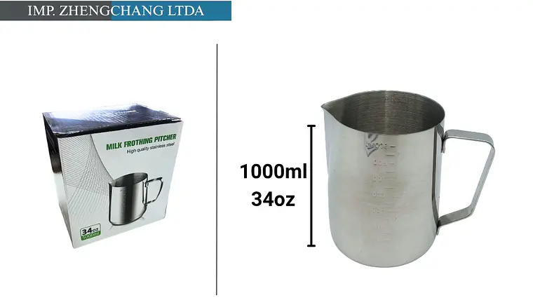 Jarra lechero acero inox. Espumador 900ml (x5) 1
