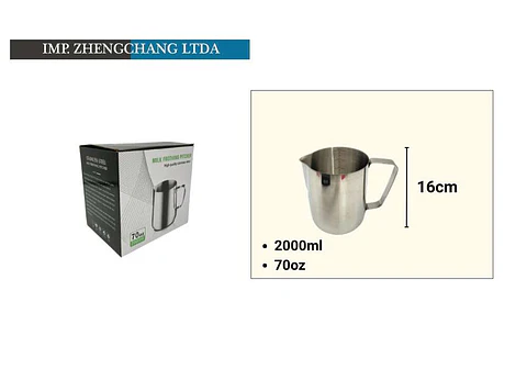 Jarra lechero acero inox. Espumador 2000ml (x10)