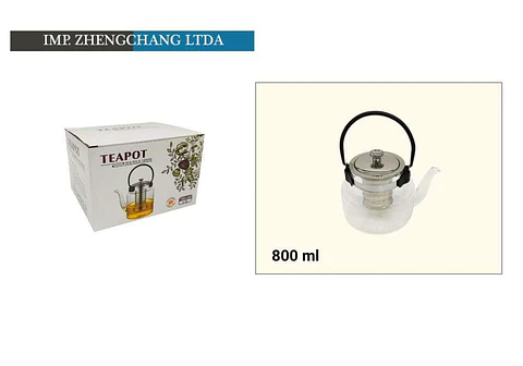 Tetera jarra vidrio con infusor 800ml (x6)