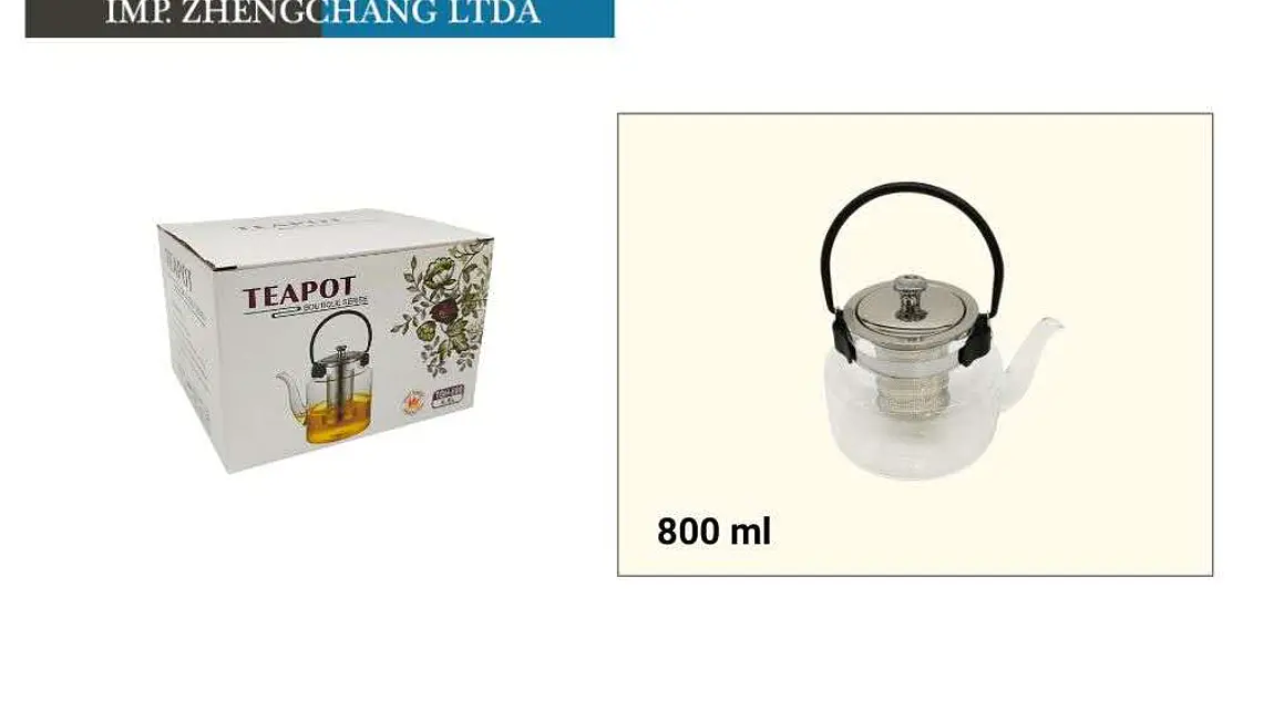 Tetera jarra vidrio con infusor 800ml (x6) 1