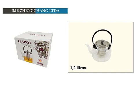 Tetera jarra vidrio con infusor 1200ml (x6)