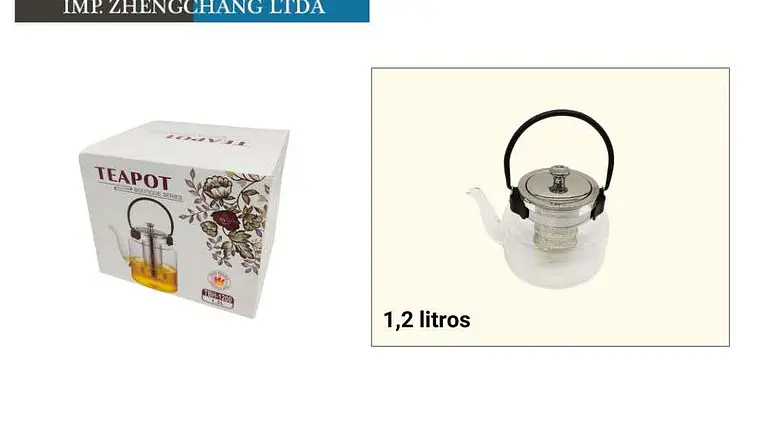 Tetera jarra vidrio con infusor 1200ml (x6) 1