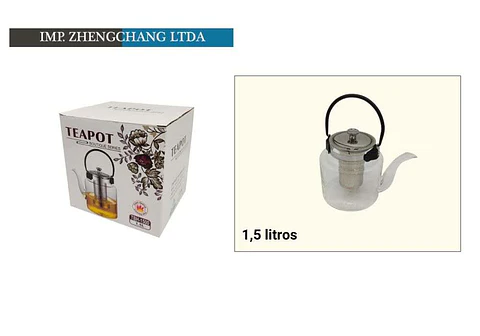 Tetera jarra vidrio con infusor 1500ml (x6)