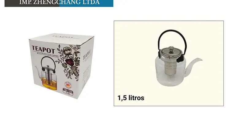 Tetera jarra vidrio con infusor 1500ml (x6) 1