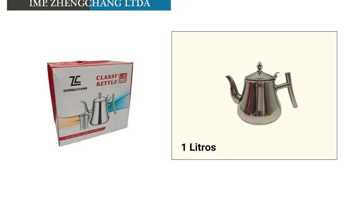 Tetera Jarra tipo cassette acero inox. 1L (x6) 1