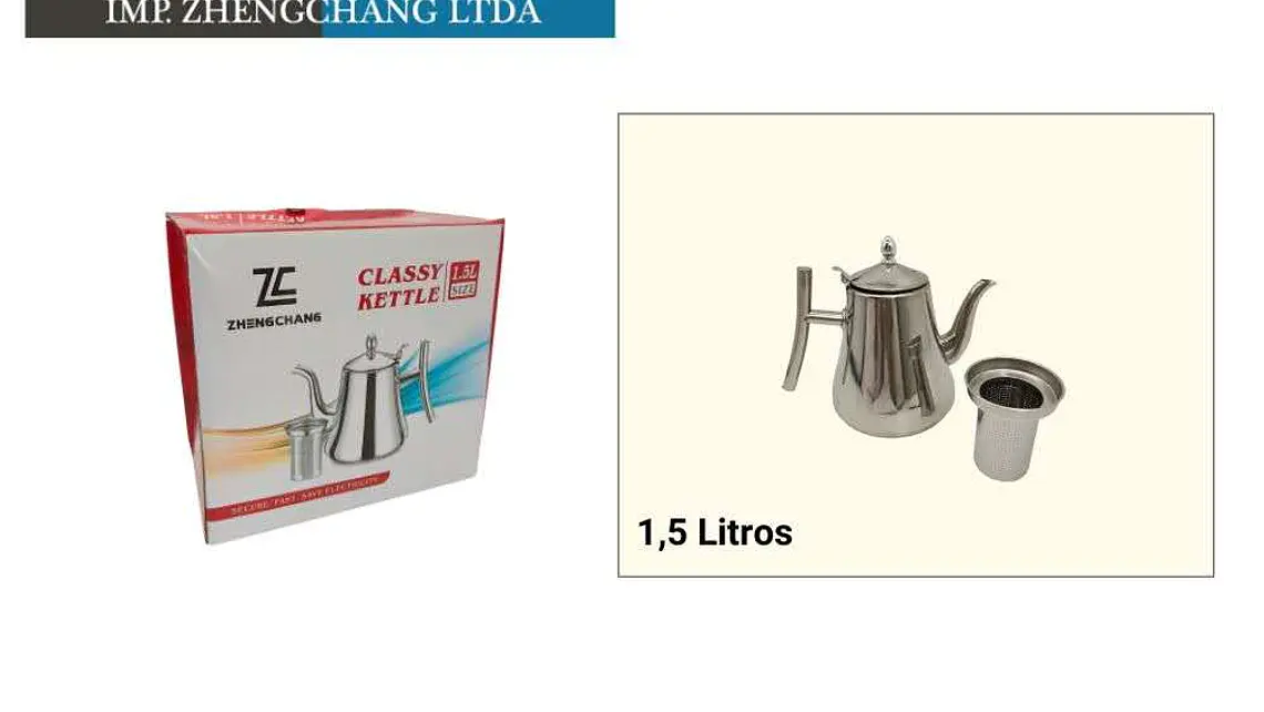 Tetera Jarra tipo cassette acero inox. 1,5L (x6) 1