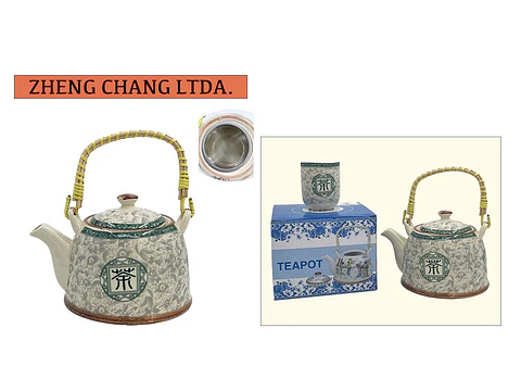 Tetera de ceramica grande grabada letra (x6)