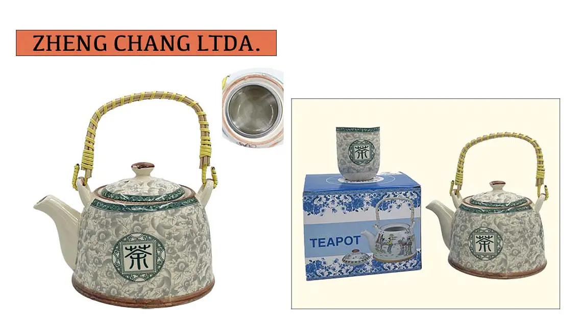 Tetera de ceramica grande grabada letra (x6) 1