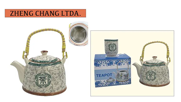Tetera de ceramica grande grabada letra (x6) 1