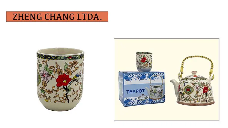 Taza ceramica Estilo Japones grabado Flor roja (x6) 1