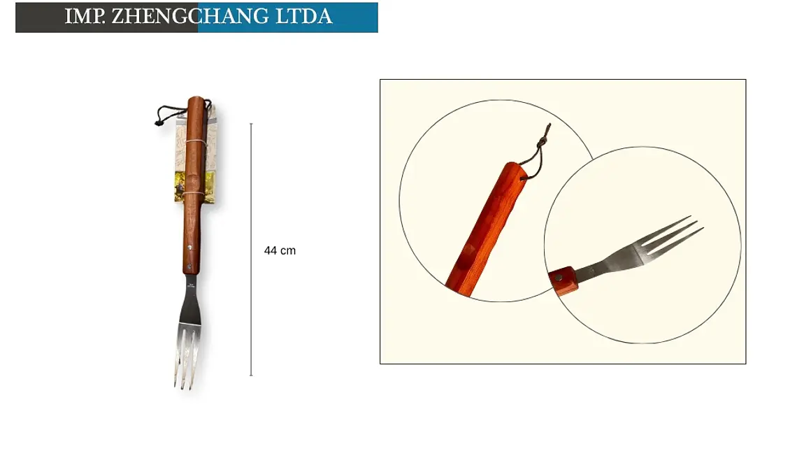 Tenedor para barbacoa mango de madera (x12) 1
