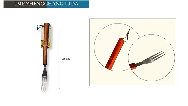 Tenedor para barbacoa mango de madera (x12) 1