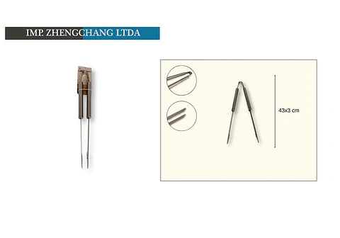 Pinza mediana mango tubular de acero para barbacoa (x12)