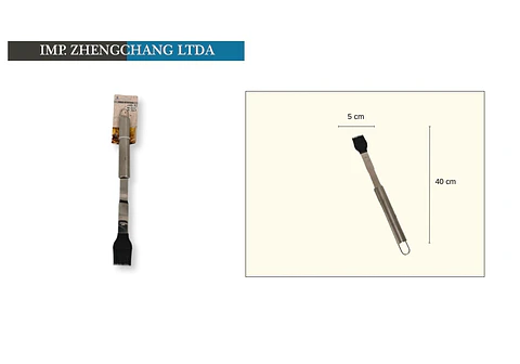 Cepillo mediano mango tubular de acero para parrilla (x12)