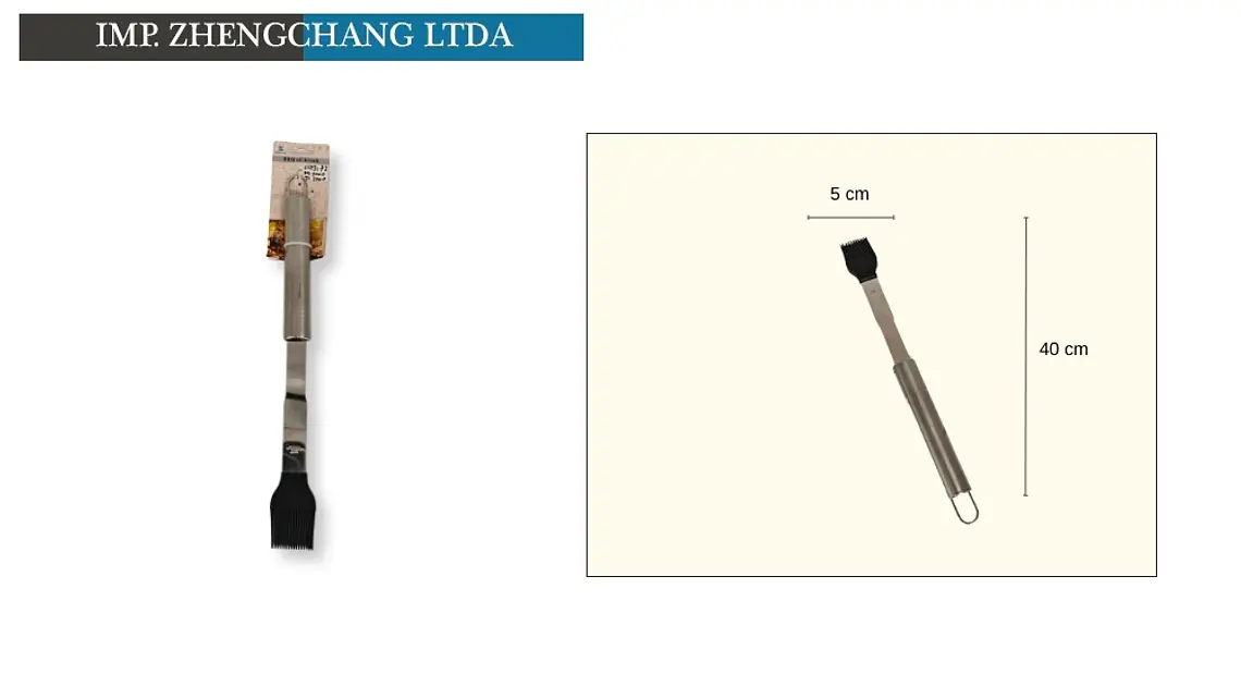 Cepillo mediano mango tubular de acero para parrilla (x12) 1