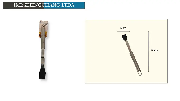 Cepillo mediano mango tubular de acero para parrilla (x12) 1