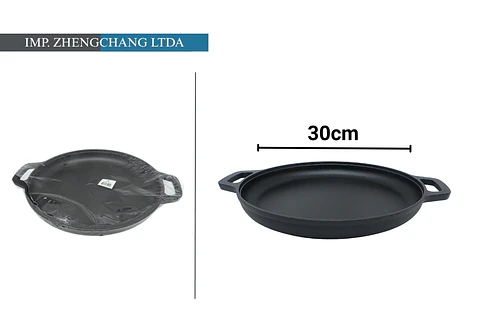 Plancha de hierro fundido dos asas tipo bandeja profunda (x4)