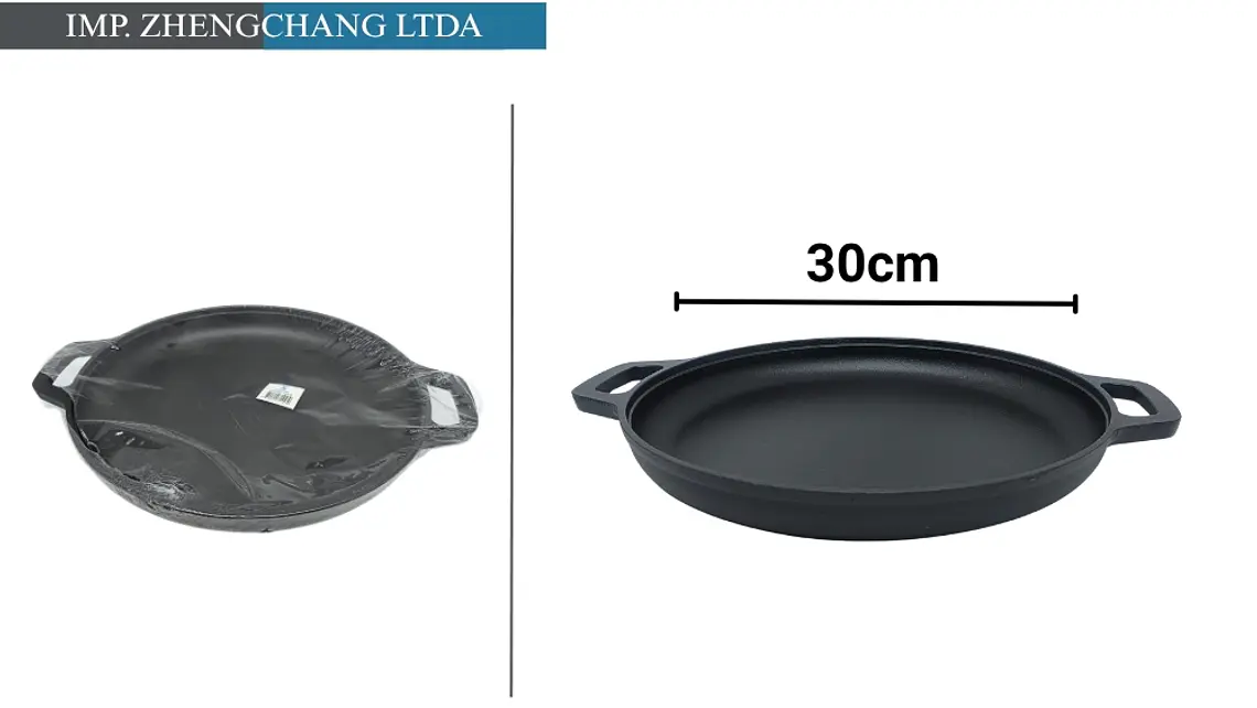 Plancha de hierro fundido dos asas tipo bandeja profunda (x4) 1