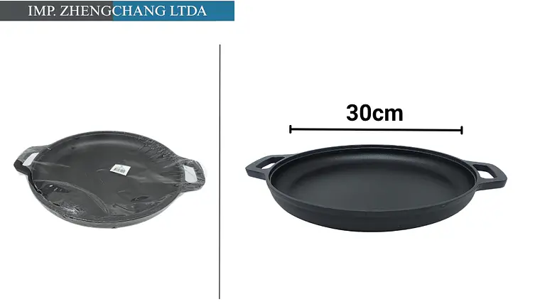 Plancha de hierro fundido dos asas tipo bandeja profunda (x4) 1