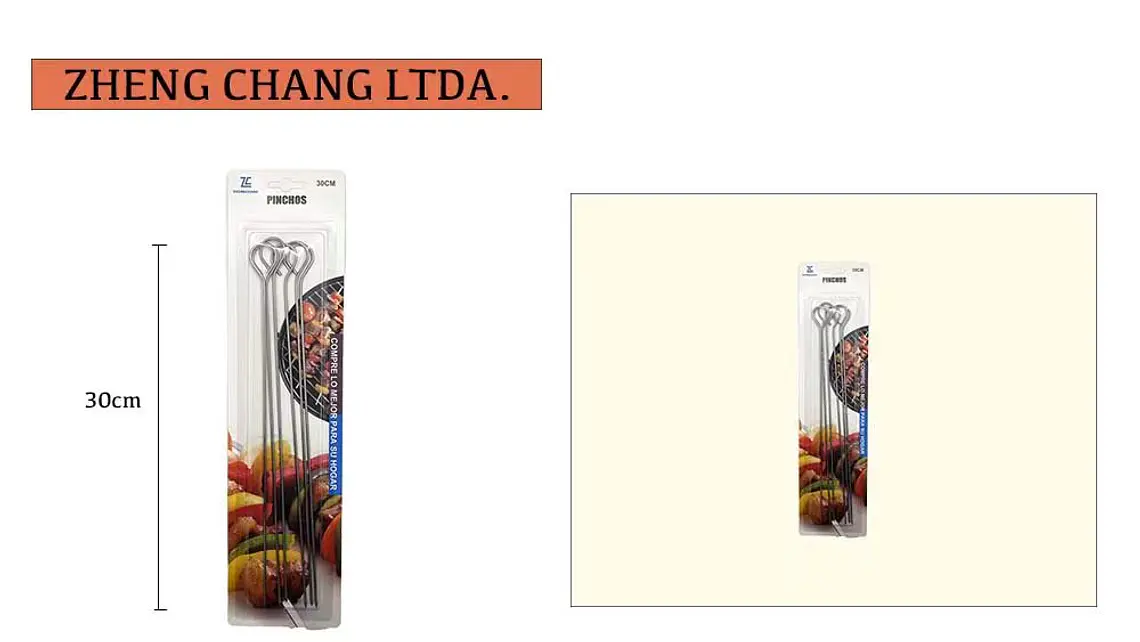 Pinchos/Brocheta metalico para barbacoa 30cm  1