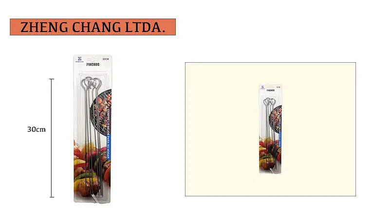 Pinchos/Brocheta metalico para barbacoa 30cm  1