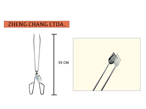 Pinza para carbón colgante 55cm (x12) 