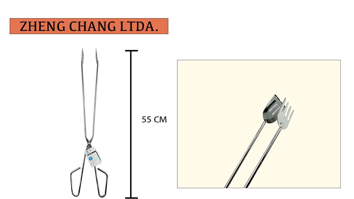 Pinza para carbón colgante 55cm (x12)  1