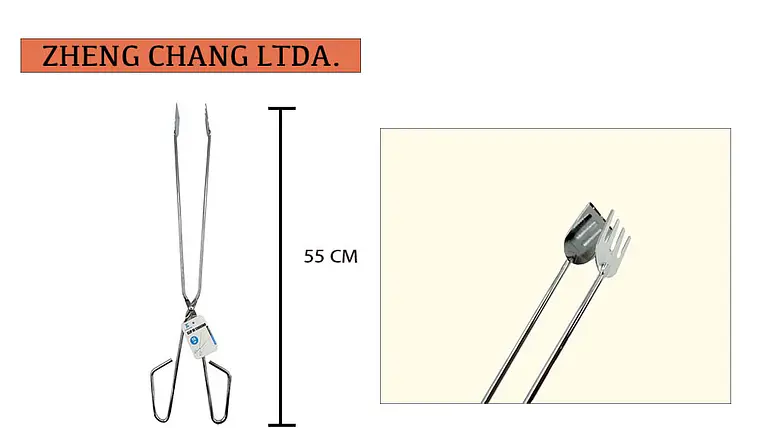 Pinza para carbón colgante 55cm (x12)  1