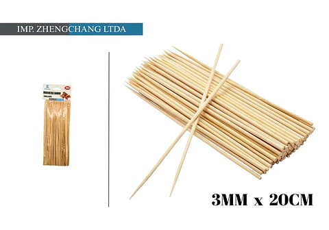 Brocheta de bambú 20cmx3mm 90 und. (x12)
