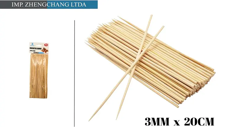 Brocheta de bambú 20cmx3mm 90 und. (x12) 1