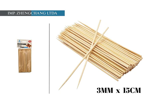 Brocheta de bambú 15cmx3mm 90 und. (x12)