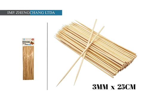 Brocheta de bambú 25cmx3mm 90 und. (x12)