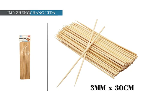 Brocheta de bambú 30cmx3mm 90 und. (x12)
