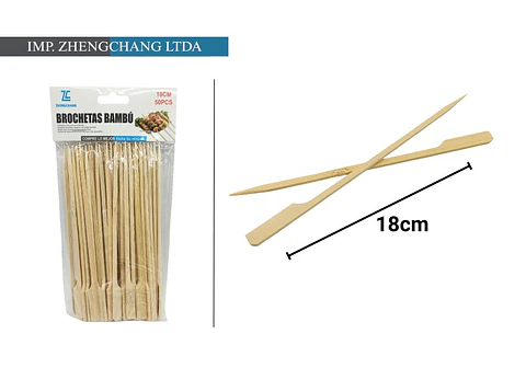 brocheta de bambú tipo teppo 18CM 50 unid (x12)