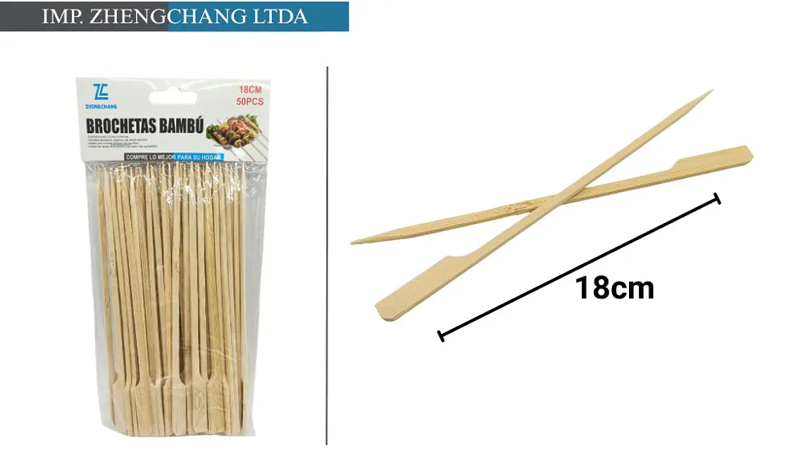 brocheta de bambú tipo teppo 18CM 50 unid (x12) 1