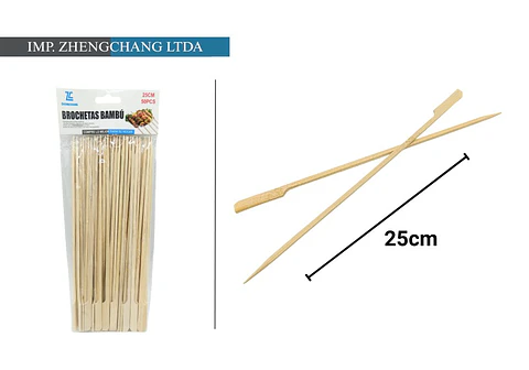 brocheta de bambú tipo teppo 25CM 50 unid (x12)