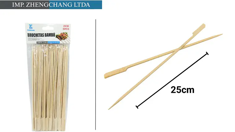 brocheta de bambú tipo teppo 25CM 50 unid (x12) 1