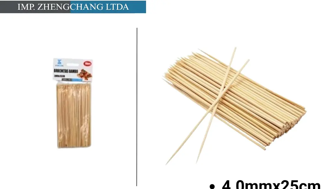Brocheta de bambú 4.0×25CM (x12) 1