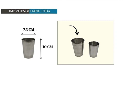 Vaso acero Inox para frio y calor conico grande (x12)