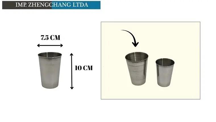 Vaso acero Inox para frio y calor conico grande (x12) 1